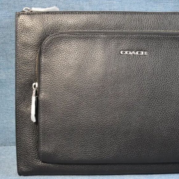 Coach Ethan Portfolio Leather Black – NWT - Picture 1 of 8
